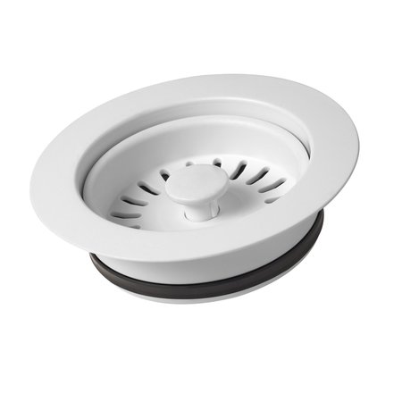 Nantucket Sinks White Disposal Flange For Granite Composite Sinks 3.5DF-GCW